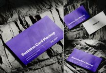 Free On Rock Business Card Mockup PSD Set