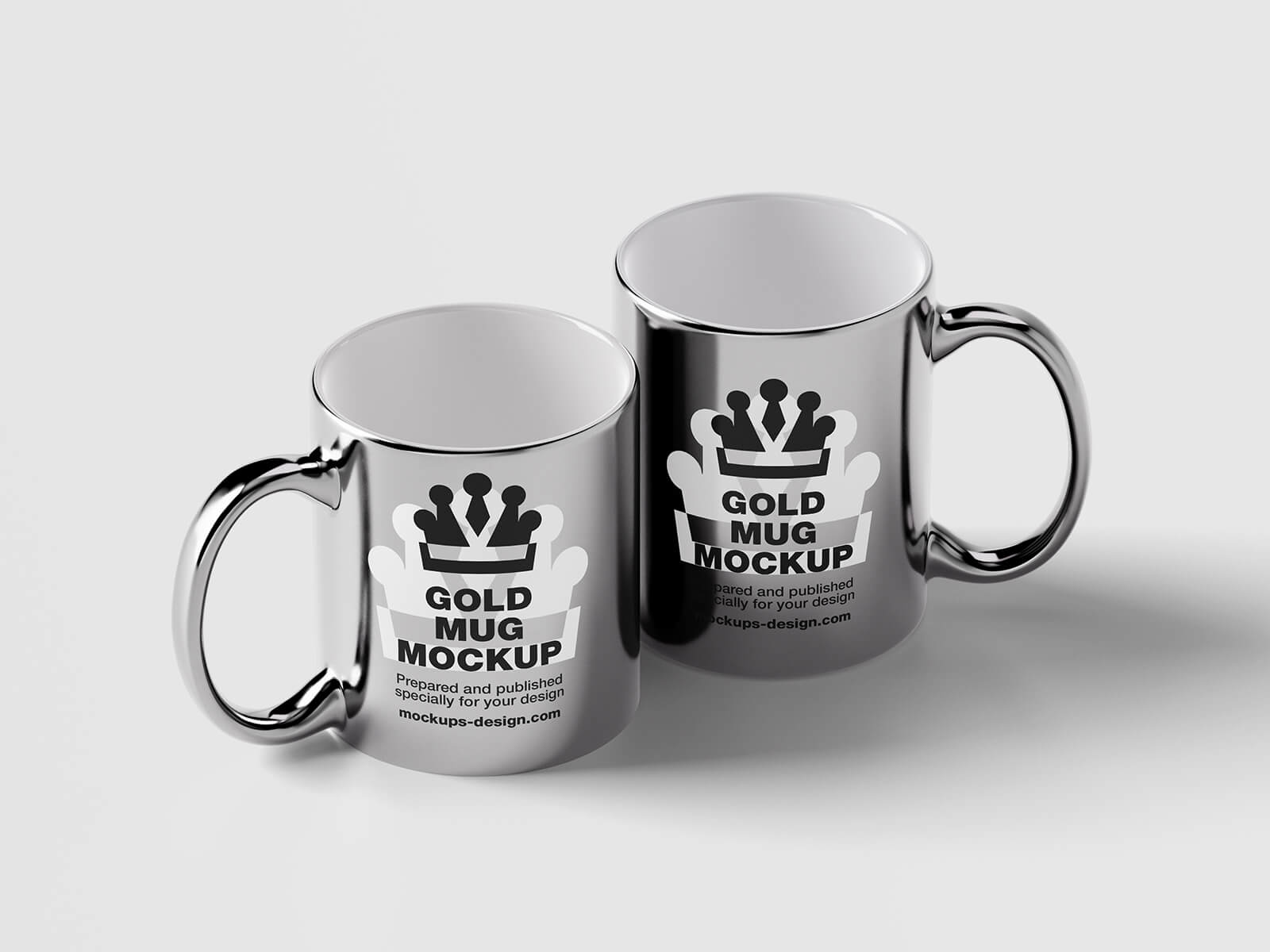 Free Gold Silver Coffee Mug Mockup PSD Files