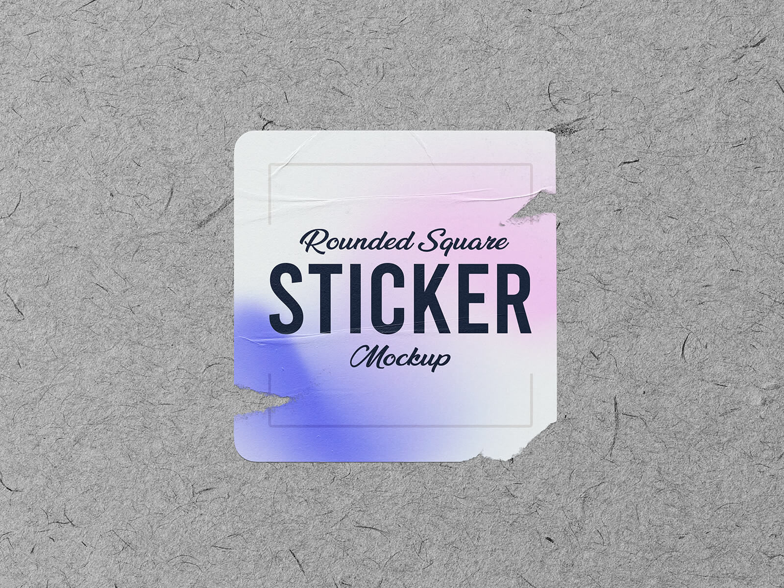 5 Free Rounded Square Sticker Mockup PSD Set