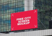 Free City Screen Billboard Mockup PSD