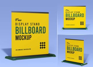 Free Display Stand Portable Billboard Banner Mockup PSD Set