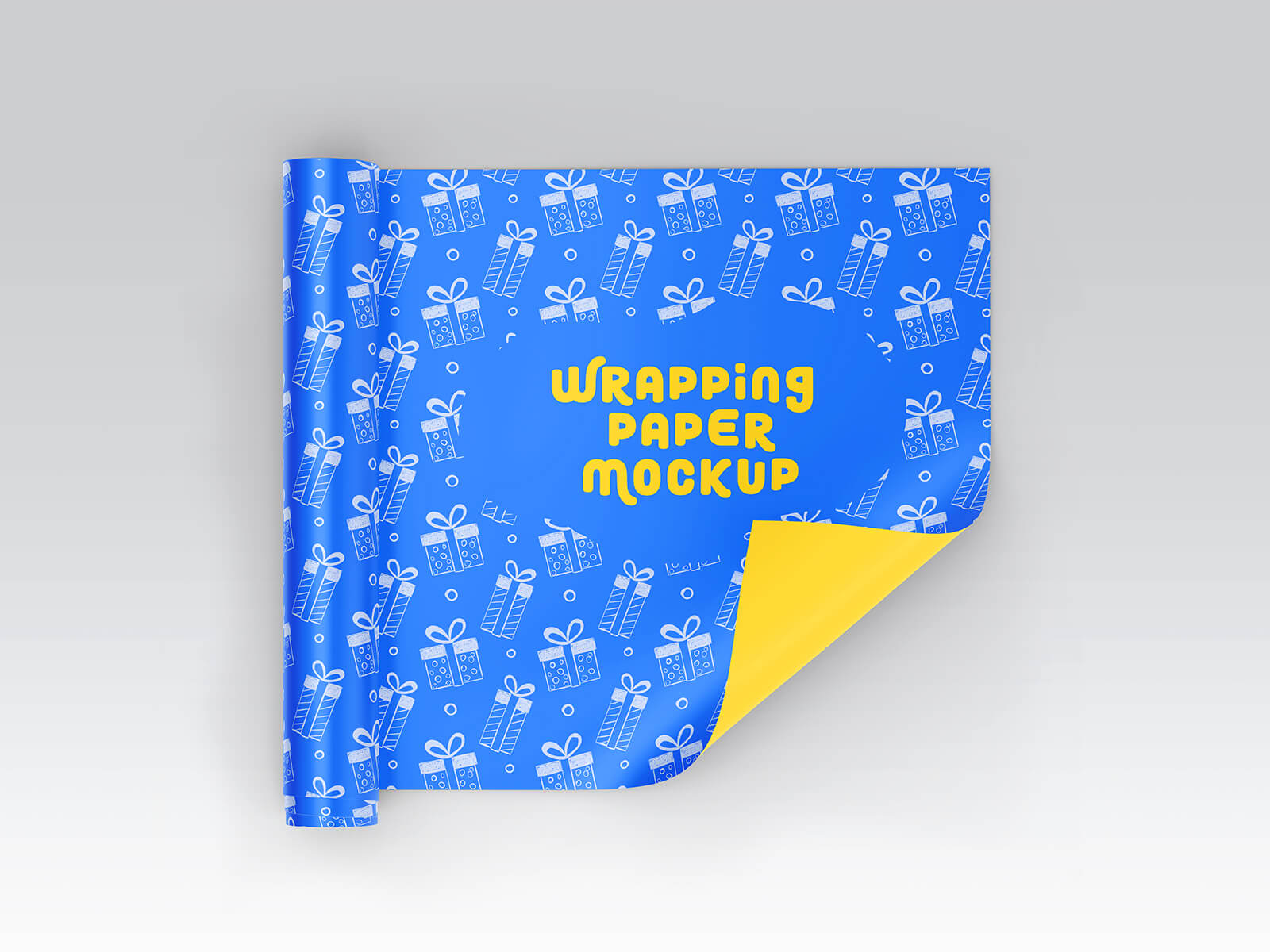 Free Glossy Gift Wrapping Paper Mockup PSD