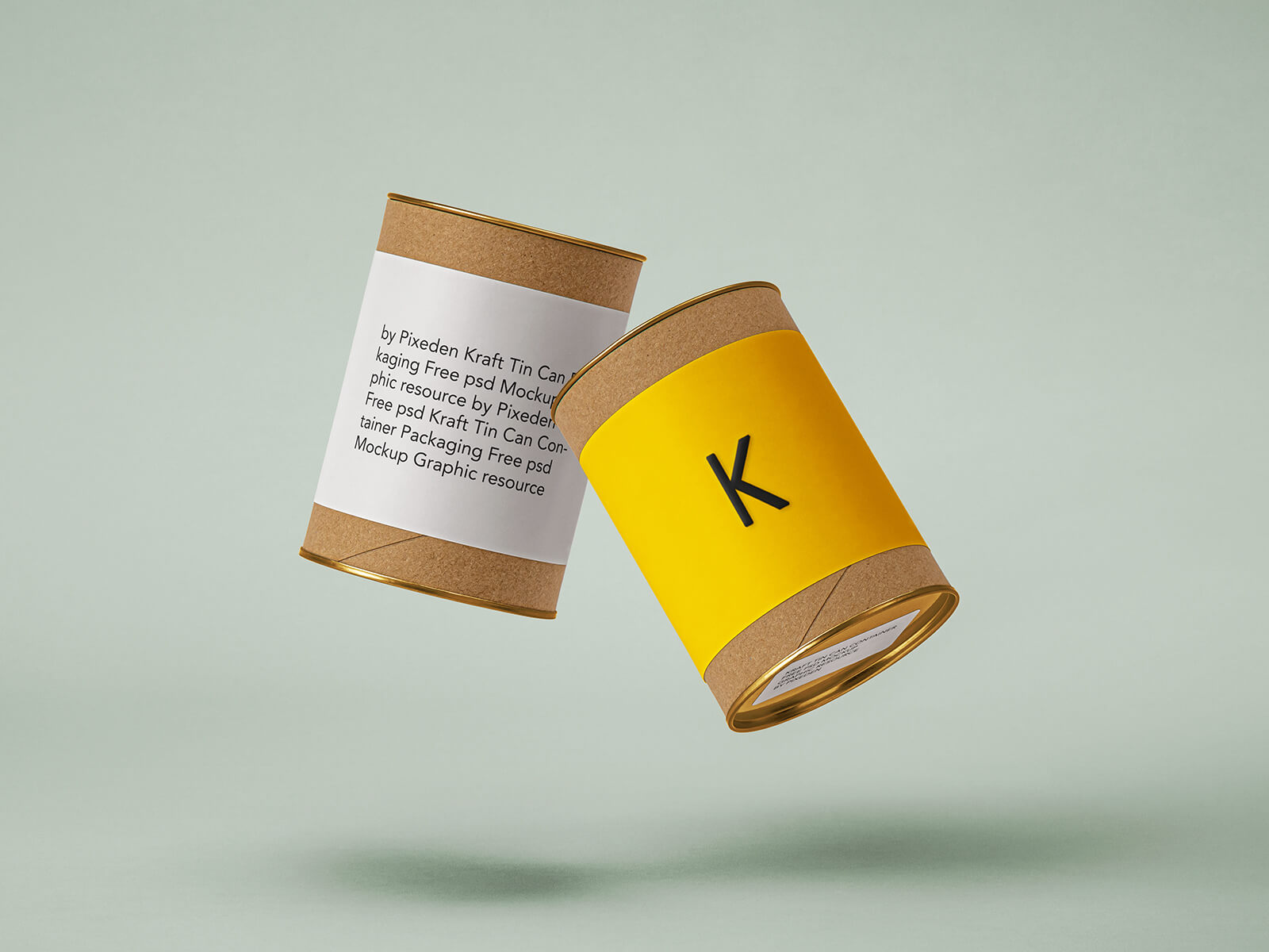 Free Kraft Tin Can Paper Tube Container Mockup PSD