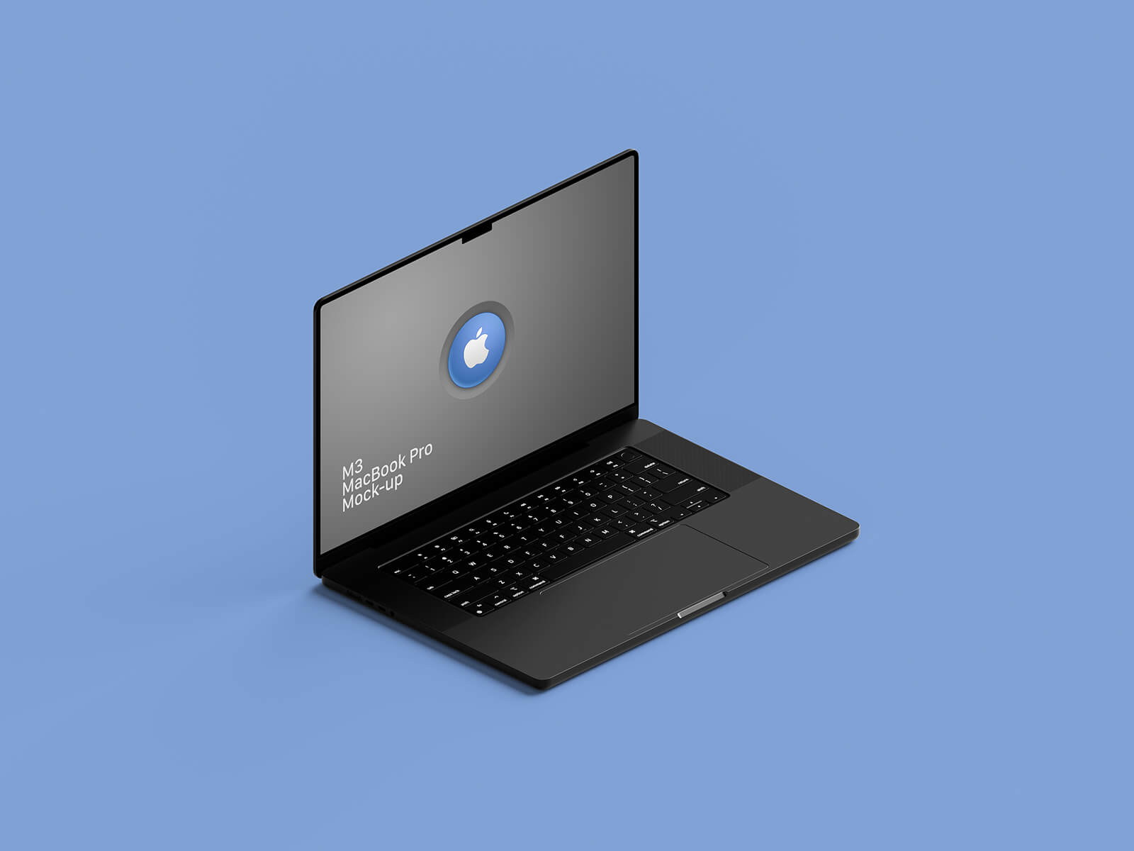 Free Perspective View M3 MacBook Pro Mockup PSD