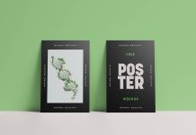 Free-Twin-Paper-Poster-Flyer-Against-Wall-Mockup-PSD