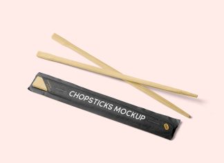 Free Chinese Chopsticks Packaging Mockup PSD