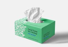 Free Facial Tissue Box Mockup PSD