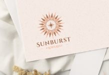 Free Beautiful Floweriest Paper Logo Mockup PSD