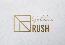 Free Golden Foil Paper Logo Mockup PSD