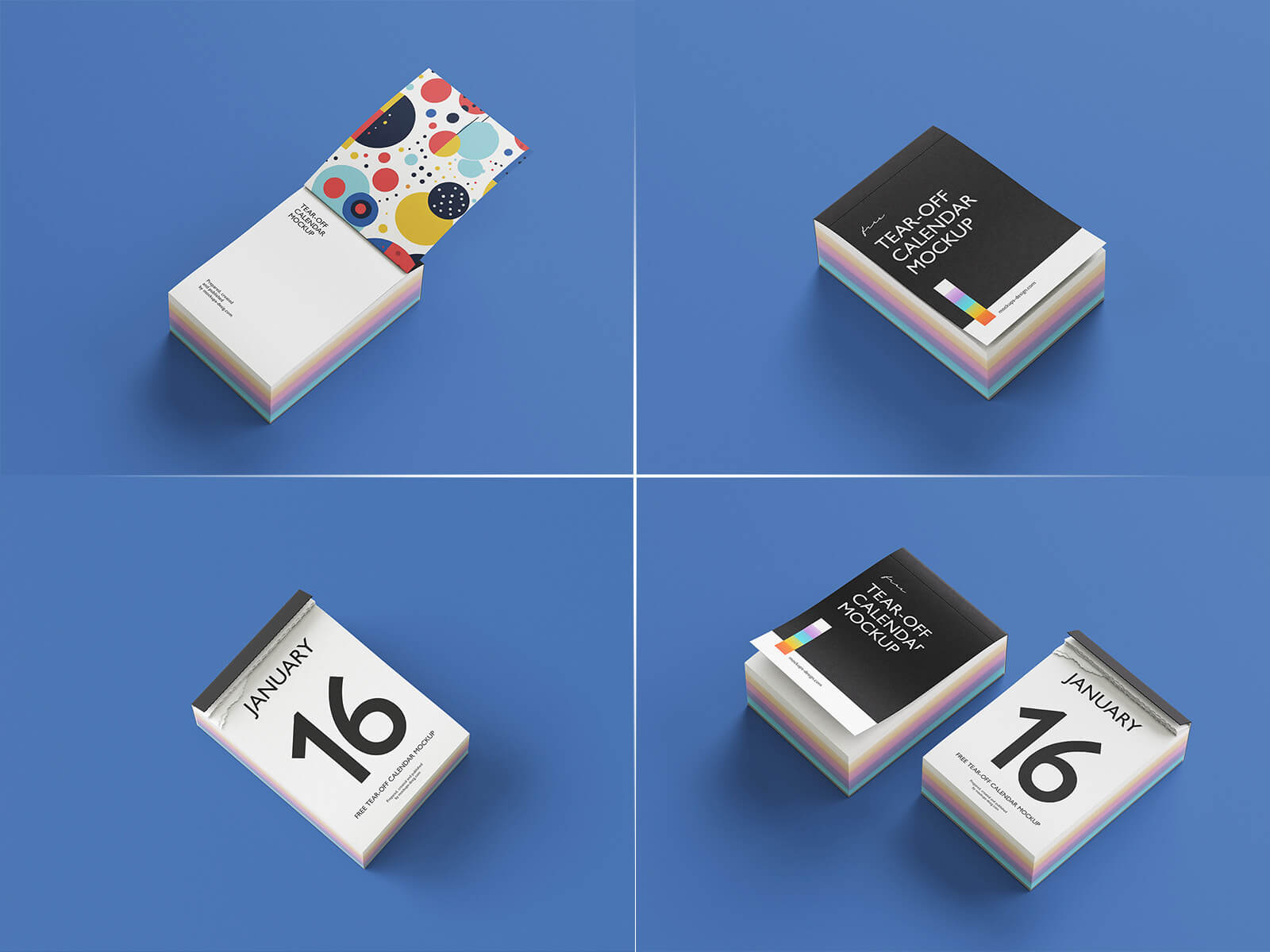 Free TearOff Desk Calendar Mockup 2025 PSD Set Good Mockups