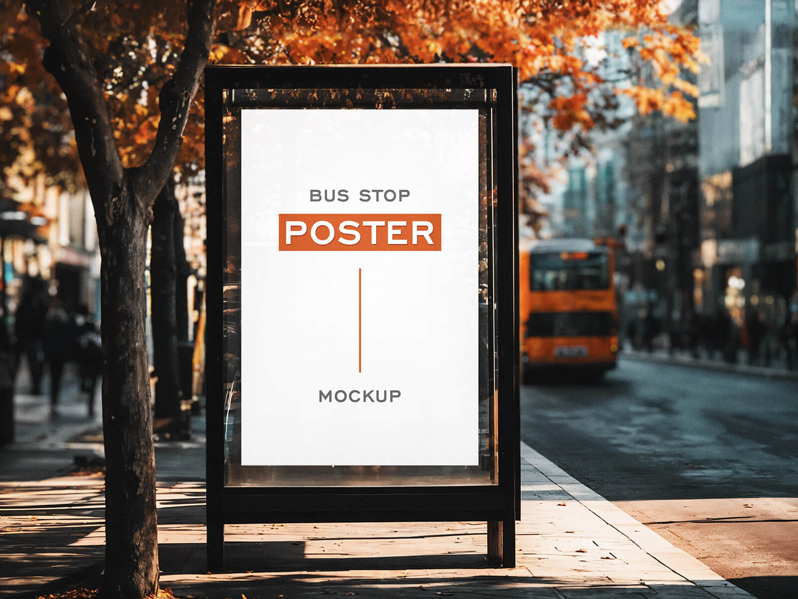 Free Bus Stop Poster Mockup PSD - Good Mockups