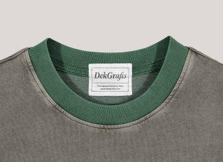 Free T-Shirt Neck Label Mockup PSD