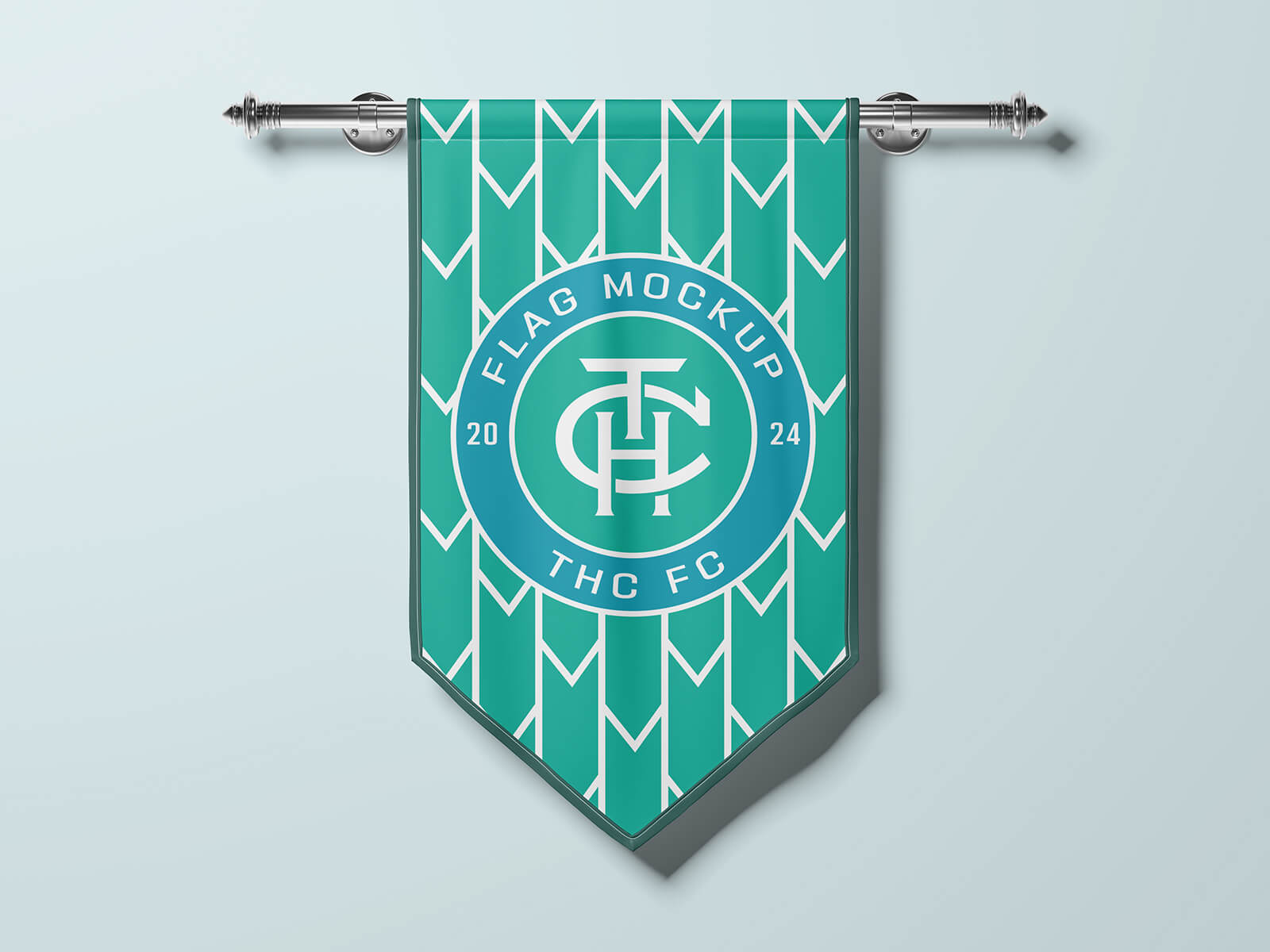 Free Sports Pennant Flag Mockup PSD