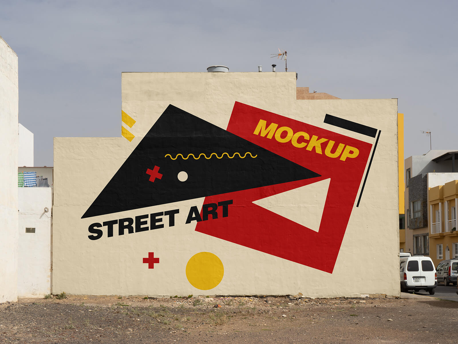 Free Street Art Mural / Graffiti Mockup PSD