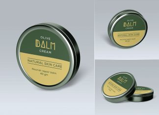 Free Balm Aluminum Tin Jar Mockup PSD