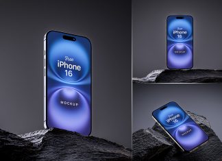 Free On Rock iPhone 16 Mockup PSD