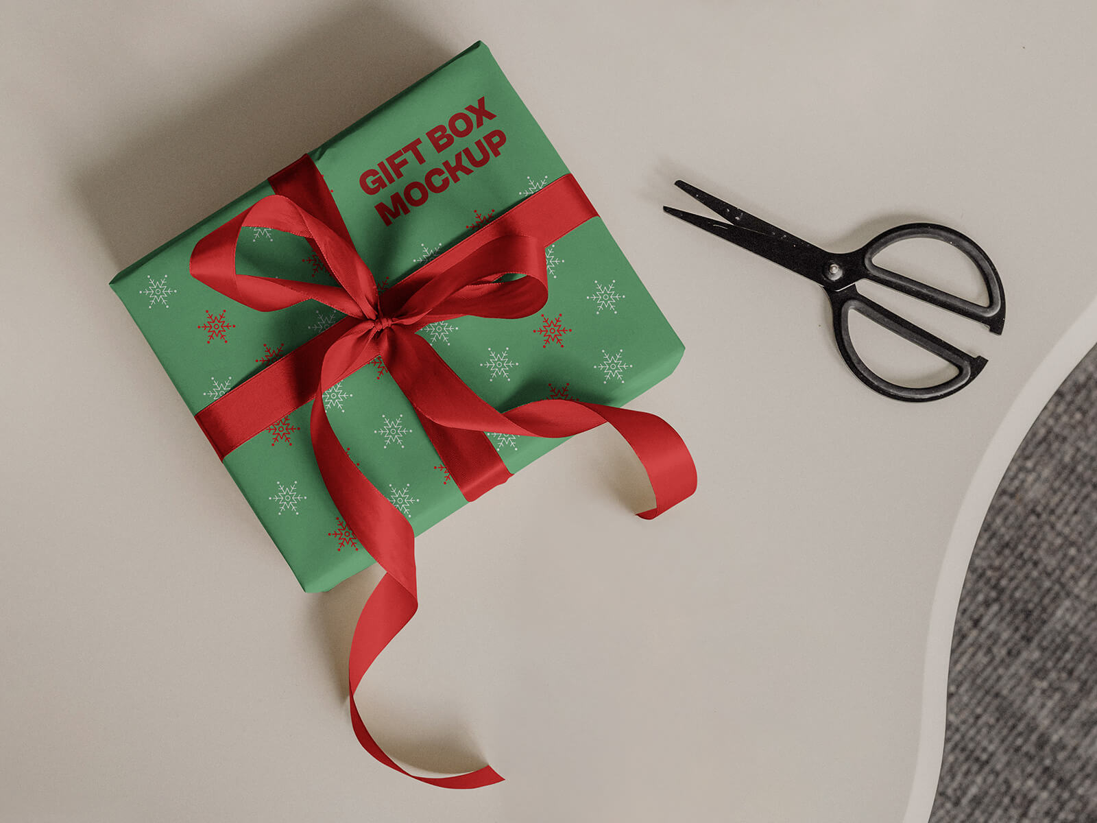 Free Christmas Gift Boxes Mockup PSD