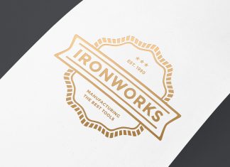 Free Gold Foil Logo Mockup PSD