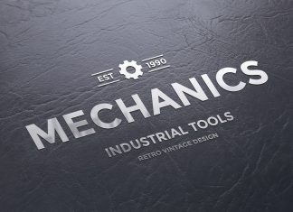 Free Metallic Logo Mockup PSD