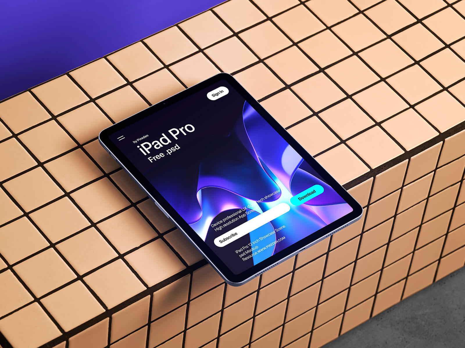 Free Perspective M4 iPad Pro 2024 Mockup PSD