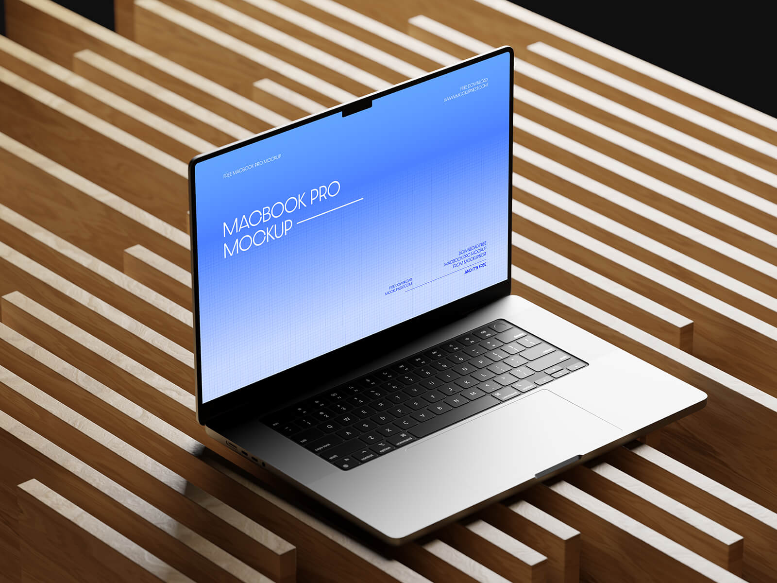 Free Perspective MacBook Pro Mockup PSD