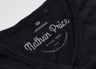 Free Screen Printed T-Shirt Logo Mockup PSD