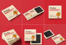 Free Square Fridge Mockup PSD