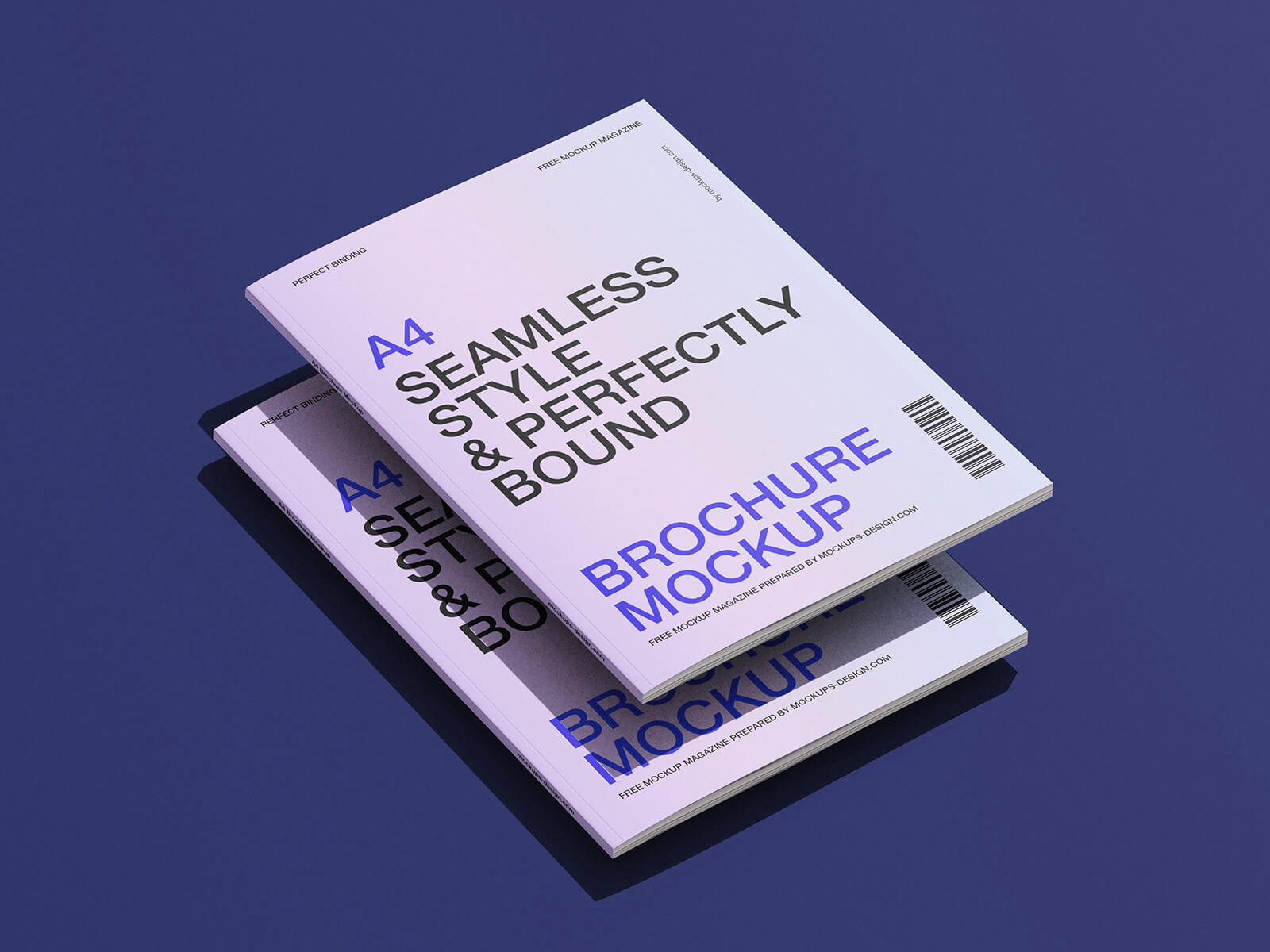 Free A4 Perfect Bound Multi-Page Brochure Book Mockup PSD
