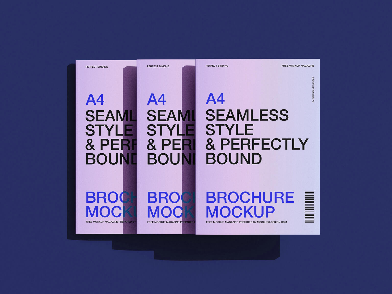 Free A4 Perfect Bound Multi-Page Brochure Book Mockup PSD