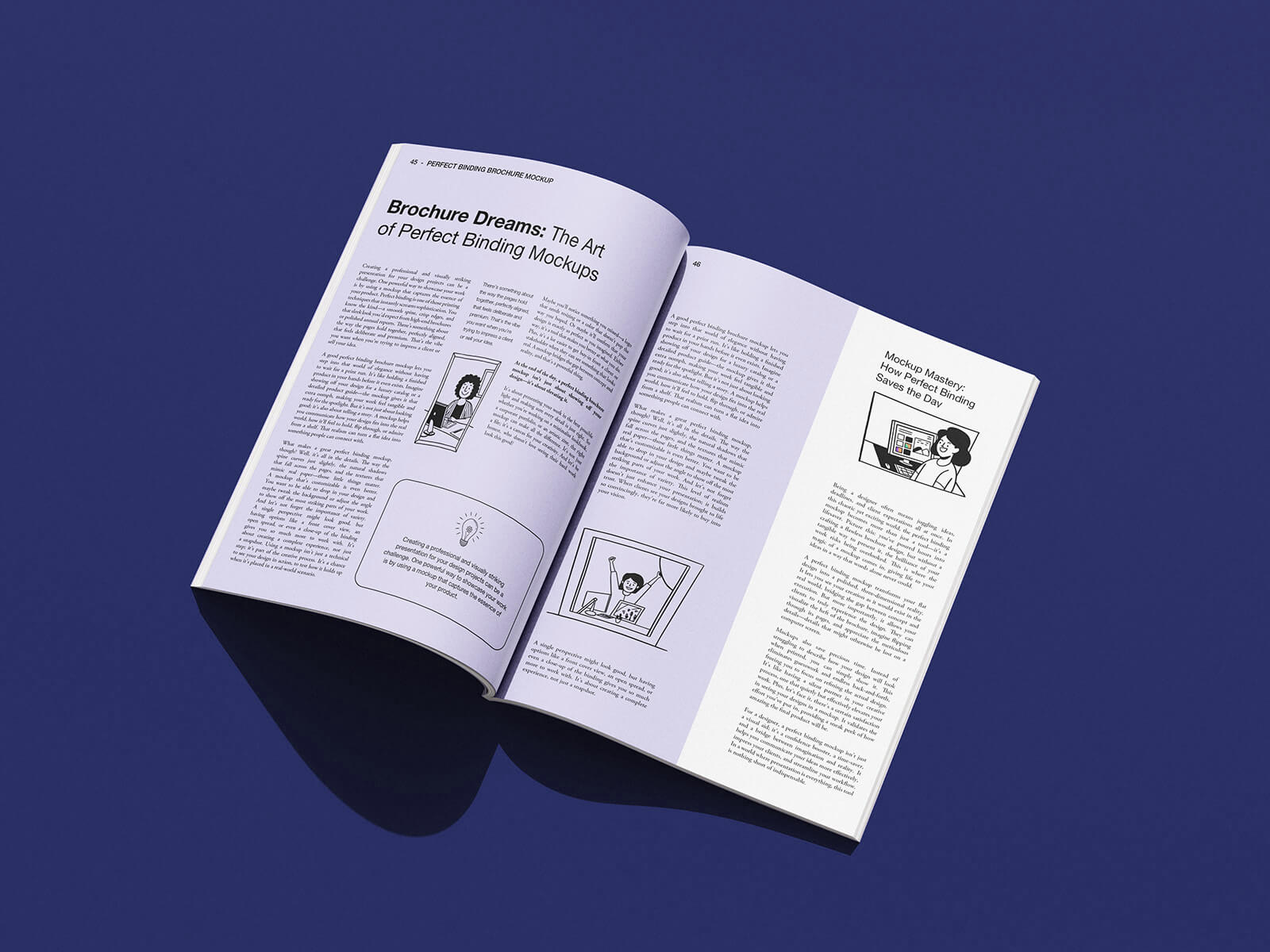 Free A4 Perfect Bound Multi-Page Brochure Book Mockup PSD