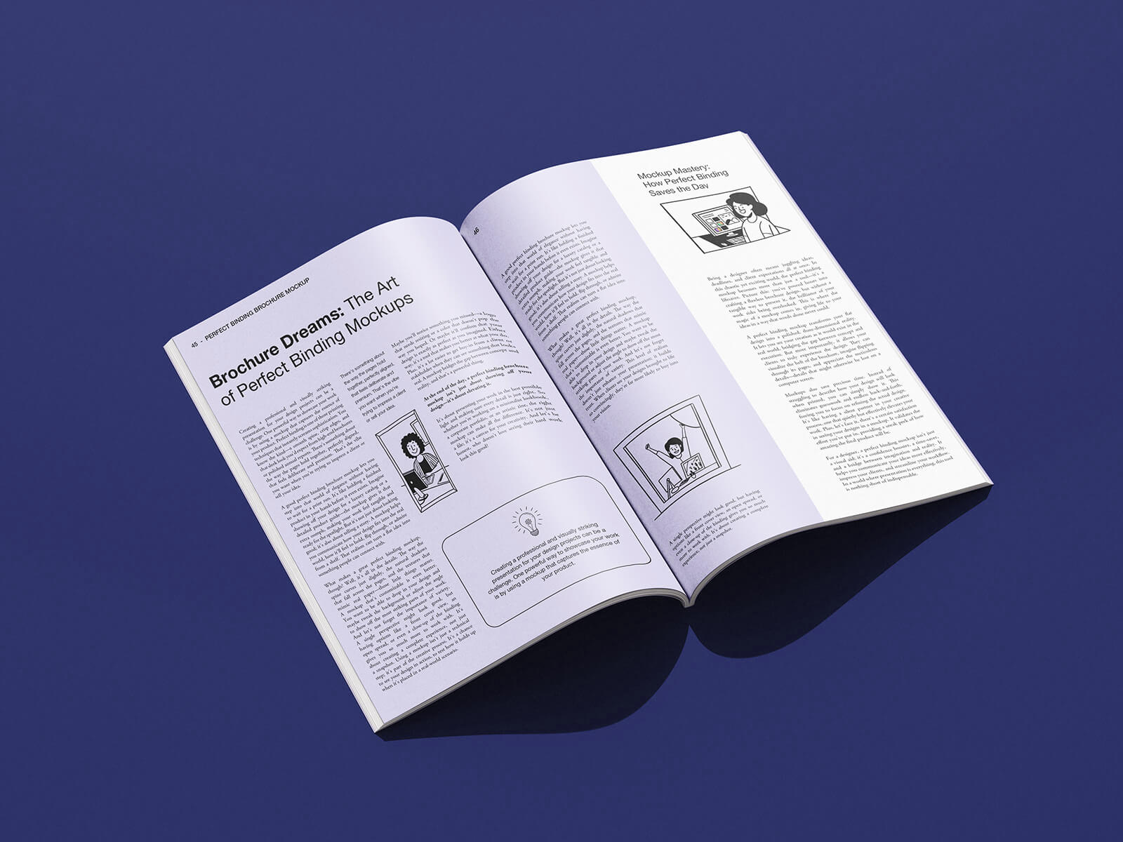 Free A4 Perfect Bound Multi-Page Brochure Book Mockup PSD