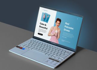 Free Asus Zenbook Laptop Mockup PSD