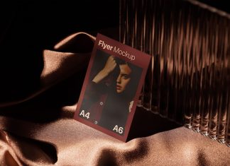 Free Dark A4 / A6 Standing Flyer Mockup PSD