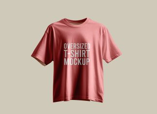 Free Floating Oversized T-Shirt Mockup PSD