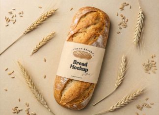 Free French Baguette Bread Mockup PSD