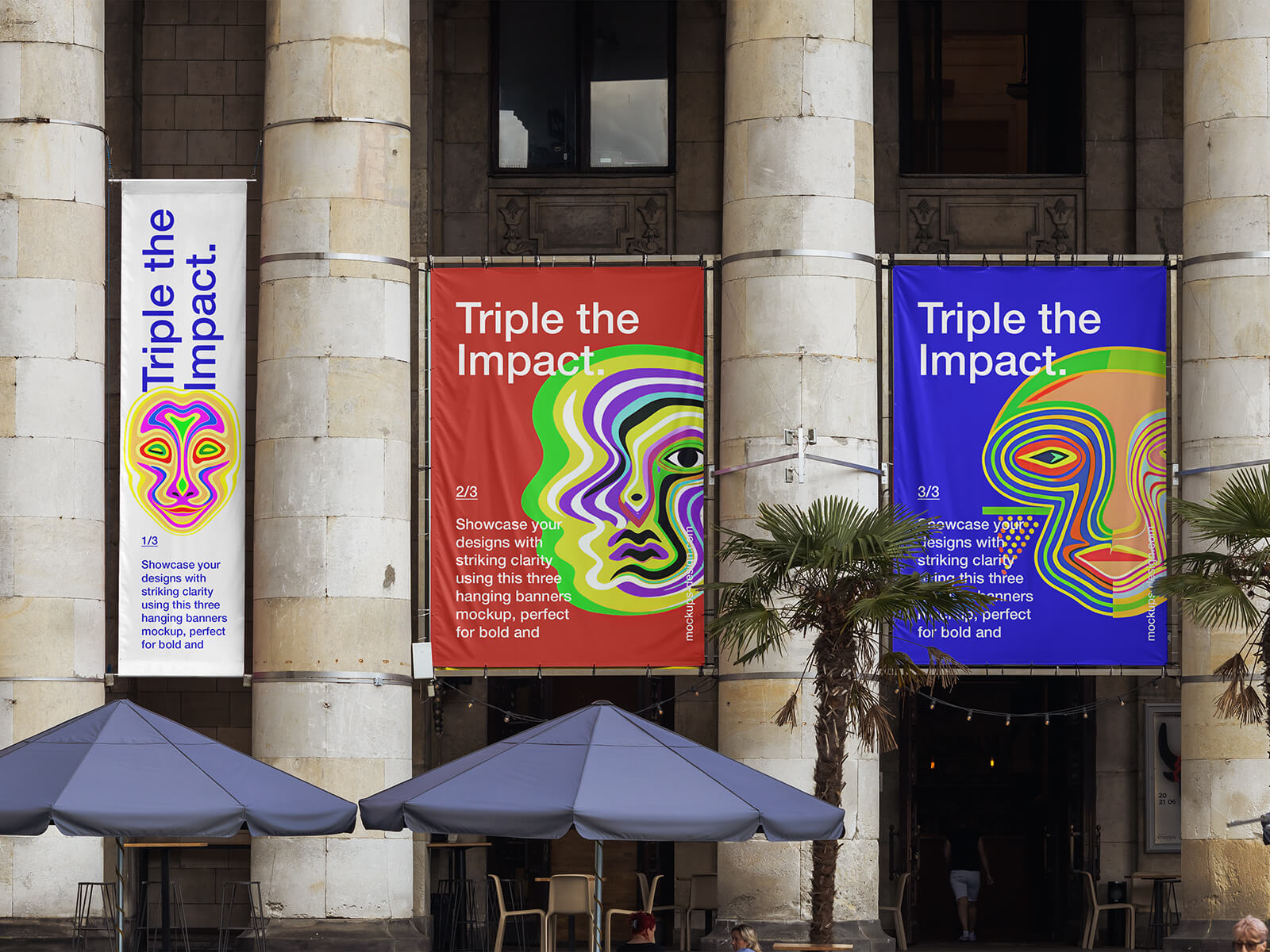 Free Outdoor Tradeshow Building Banner Mockup PSD