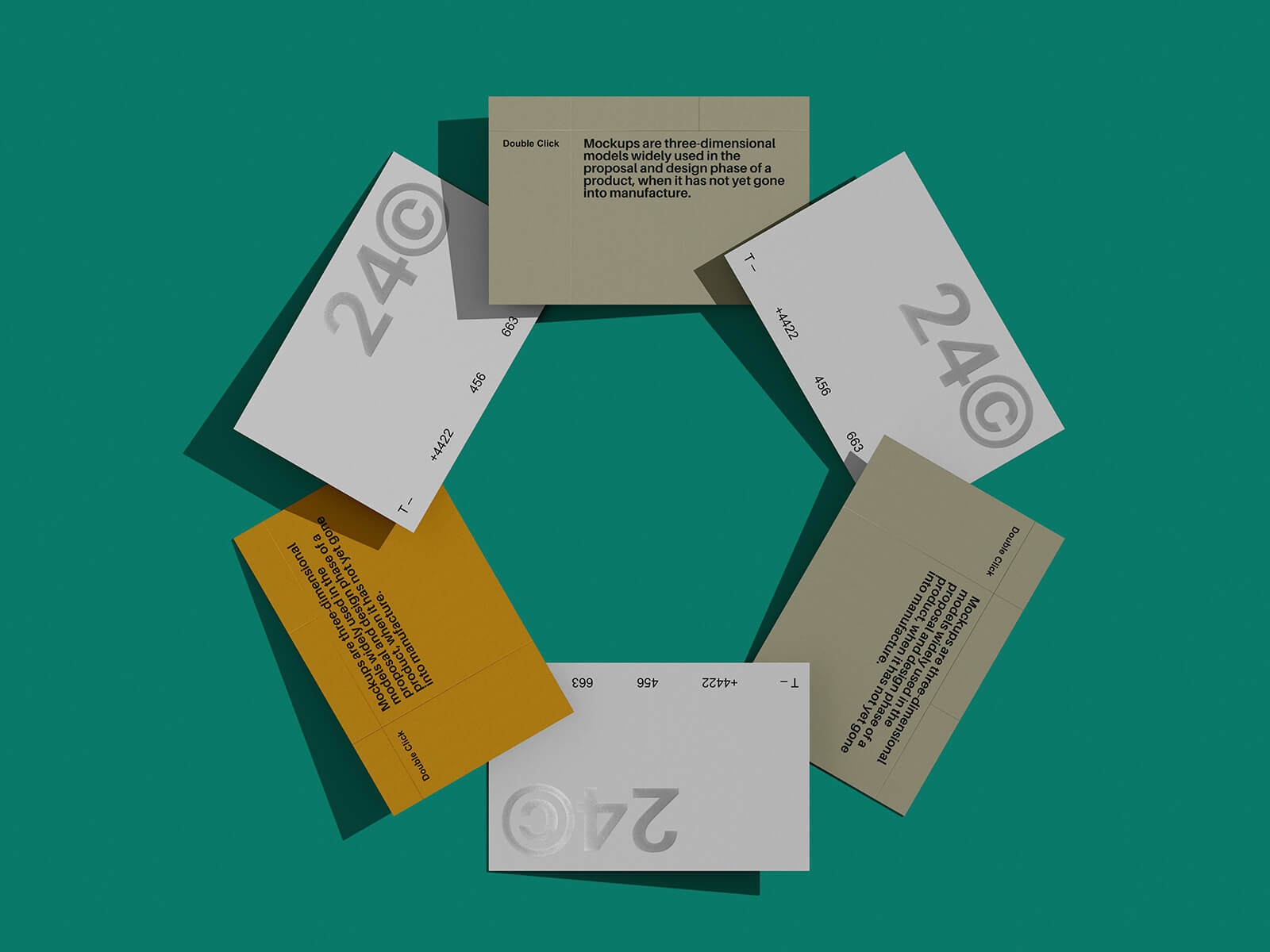 Free Overlapping Business Cards Mockup PSD