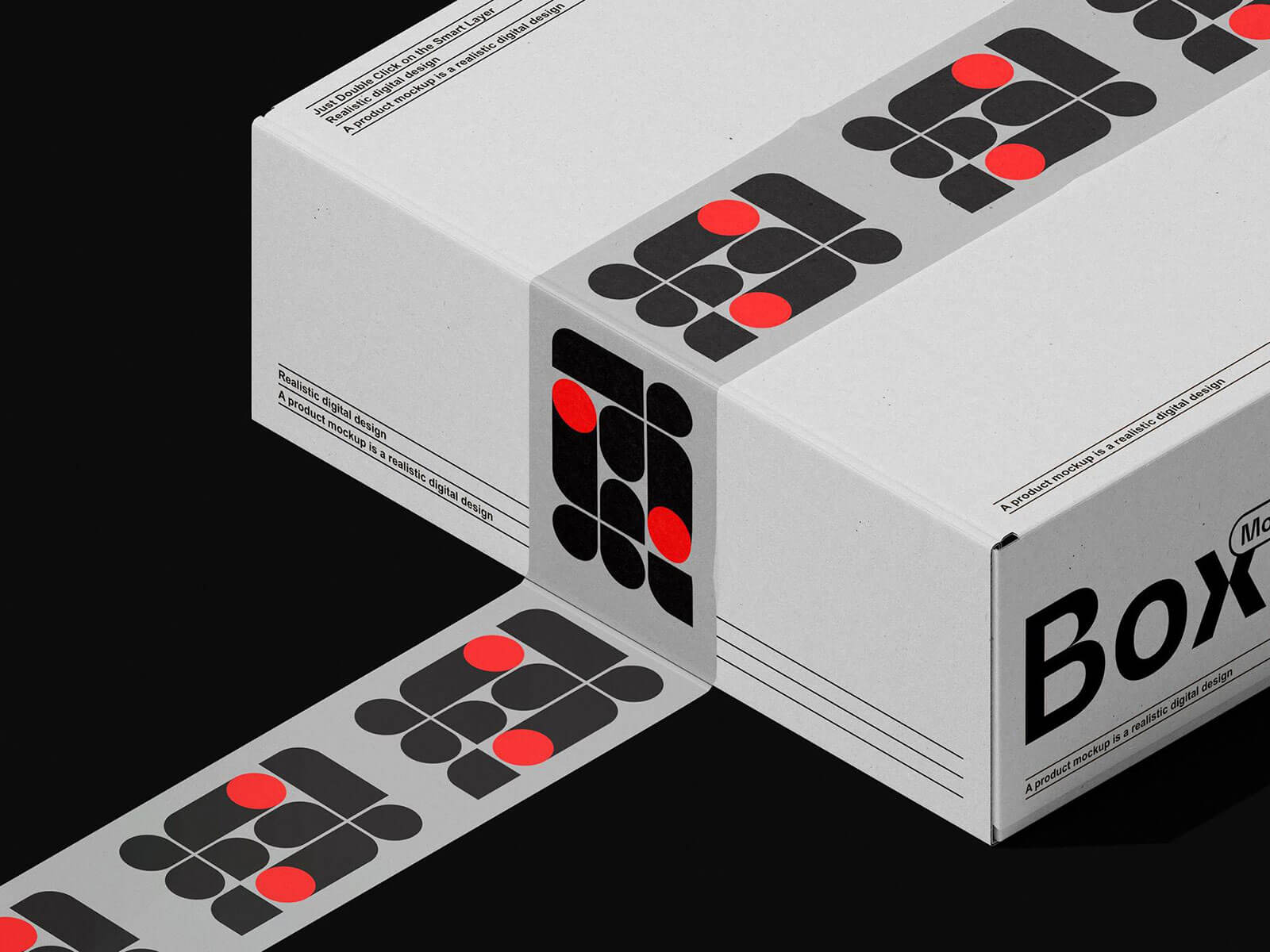 Free Packing Transparent Duct Tape On Parcel Box Mockup PSD
