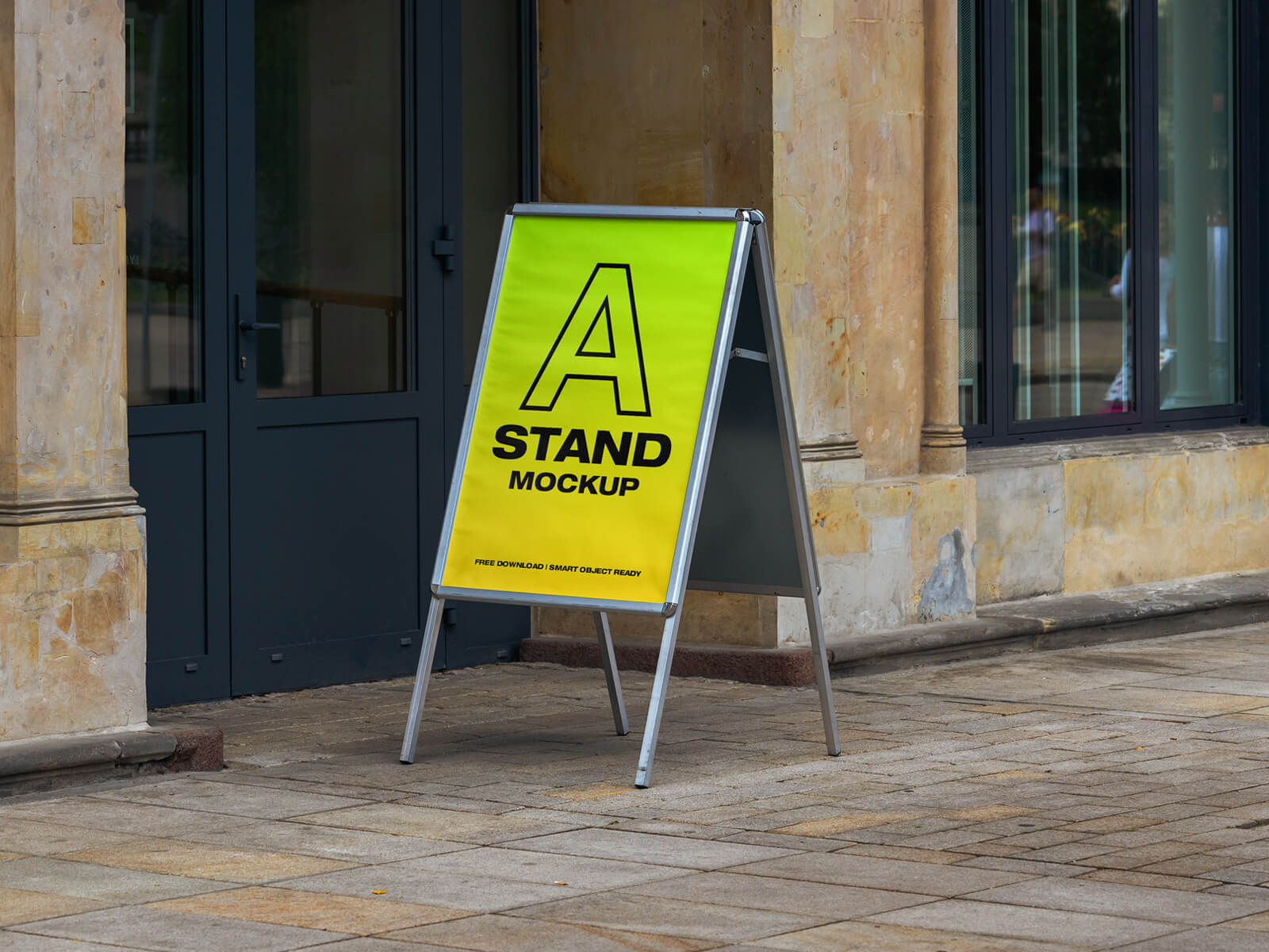 Free Portable Snap Frame A-Stand Mockup PSD
