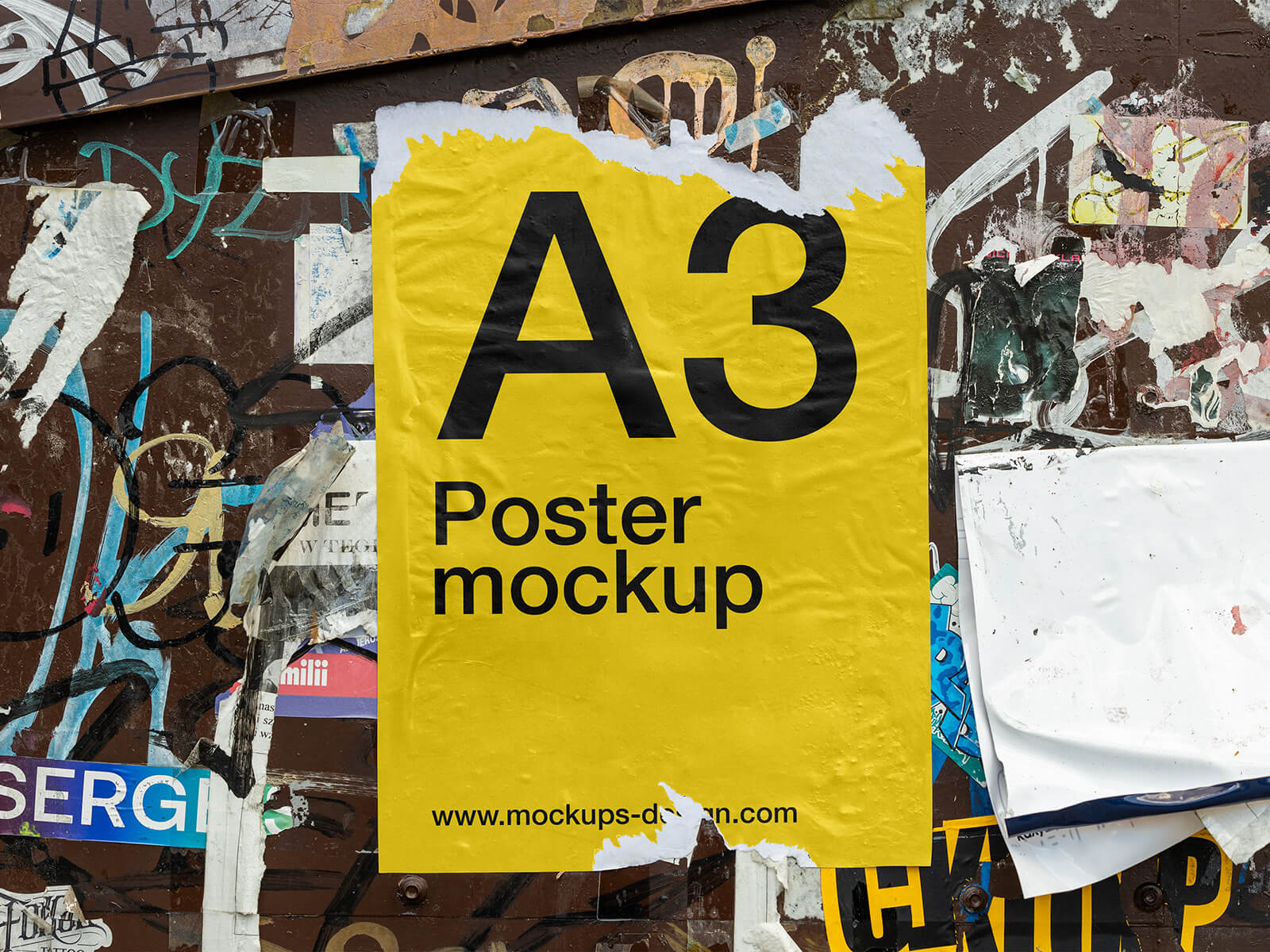 Free Ripped Off / Torn Paper Poster Mockup PSD