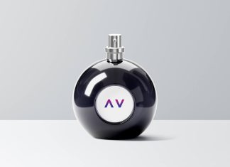 Free Round Perfume Bottle Mockup PSD