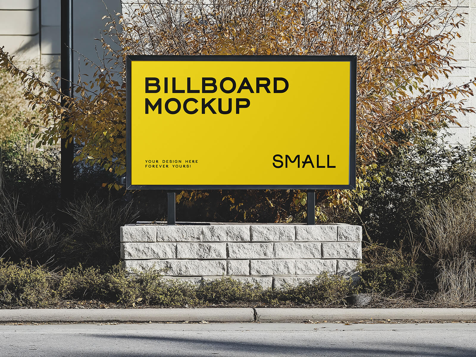 Free Small Horizontal Billboard Mockup PSD