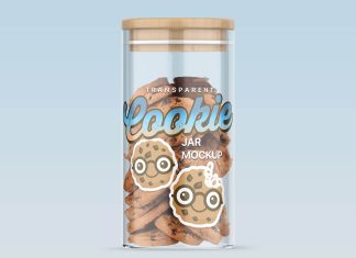 Free Transparent Cookie Jar Mockup PSD