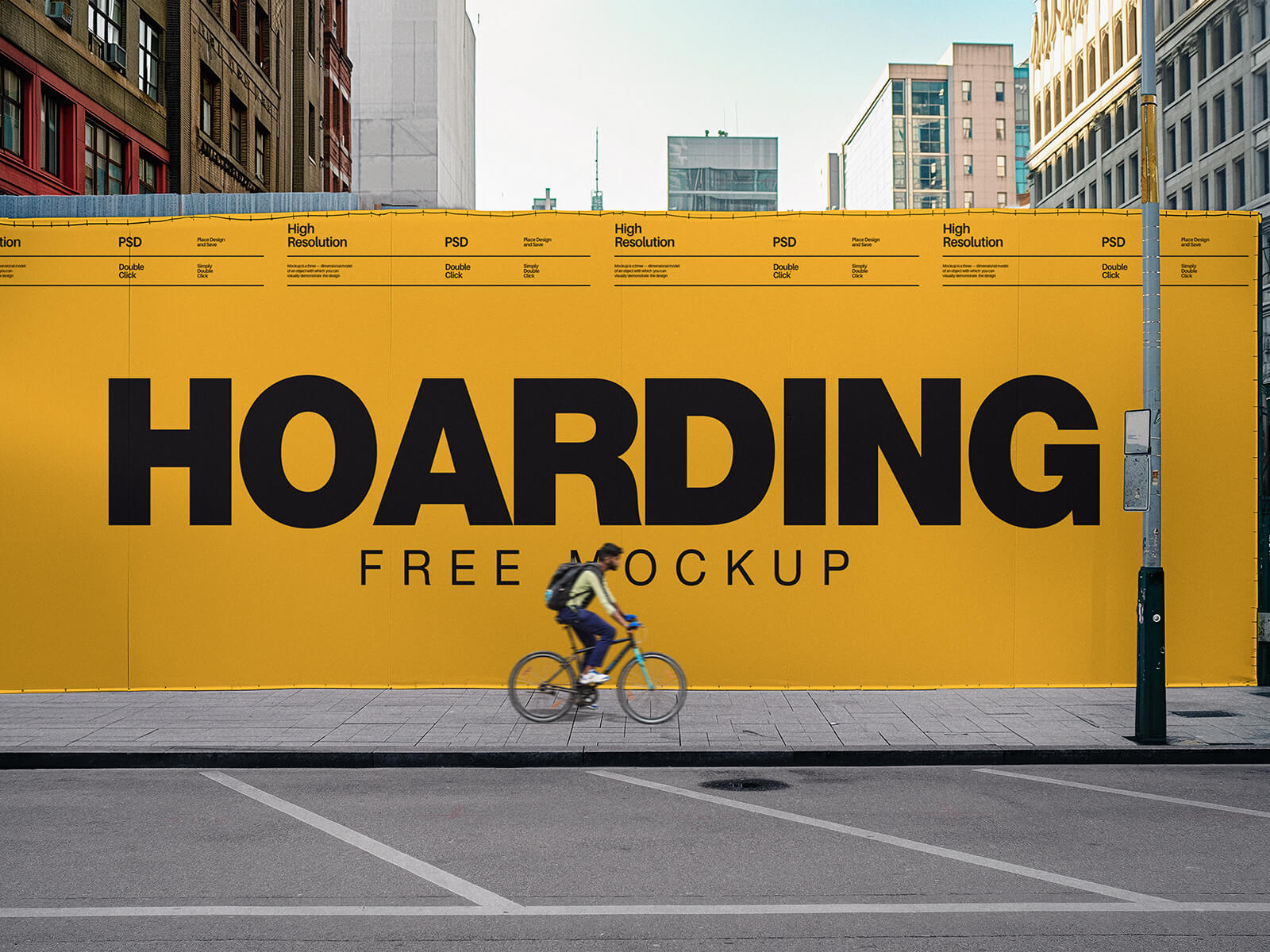 Free Urban Hoarding Mockup PSD