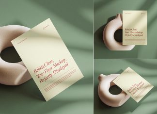 3 A4 Free Elegant A4 A5 Flyer Mockup PSD Files
