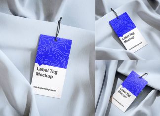 3 Free Clothing Swing Hang Tag Mockup PSD Set