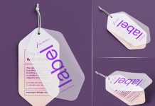 Free Frosted Card Hanging Tag Mockup PSD