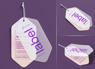 Free Frosted Card Hanging Tag Mockup PSD