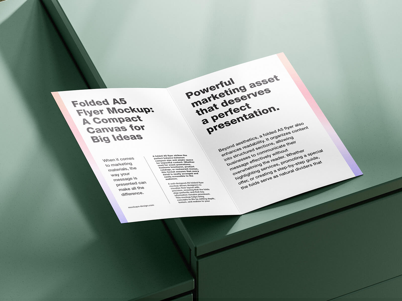 Free A5 Bi-Fold Brochure Mockup PSD