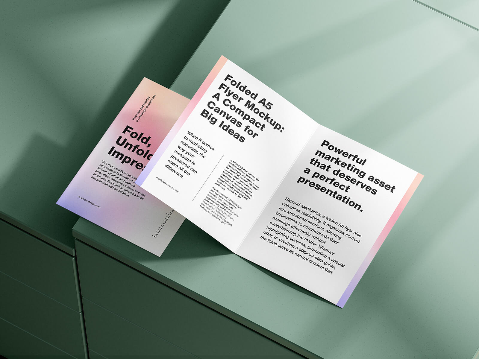 Free A5 Bi-Fold Brochure Mockup PSD